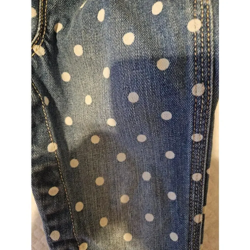 OshKosh B'Gosh Denim Overalls Baby size 12 Months Polka Dots Blue